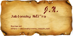 Jablonsky Nóra névjegykártya