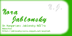 nora jablonsky business card